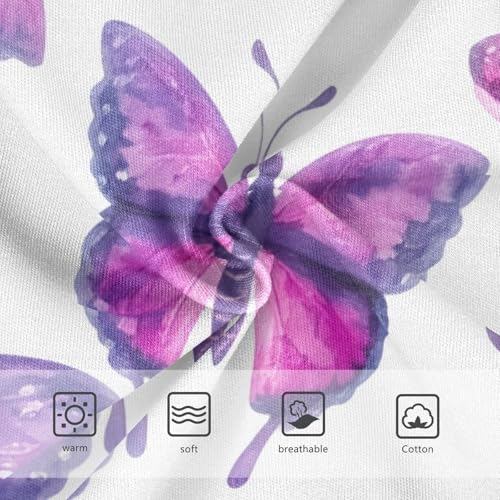 Purple Watercolor Butterflies White Toddler Girls Underwear 2t Cotton Cute Panties Girl Flower Briefs Kids Undies3