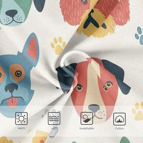 CHIFIGNO Cute Dogs Beige Briefs for Boys Printed Cotton Underwear Toddler Boys Breathable Underwear Briefs3