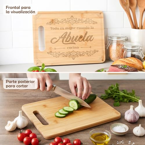 Tabla de cortar rectangular de bambú Silkovahamd miniatura 7