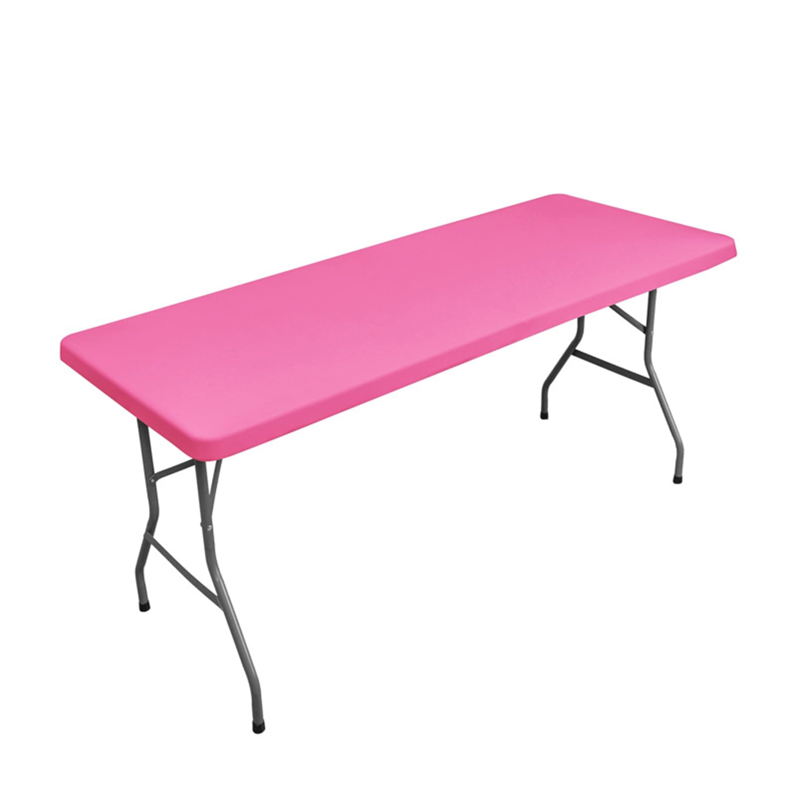 Odot Stretch Rectangular Tablecloth, Solid Colour Table Cover with Elastic Edged Wipe Clean Washable Fitted Table Protector for Banquet Folding Table Event Wedding (4FT,Rose Red)