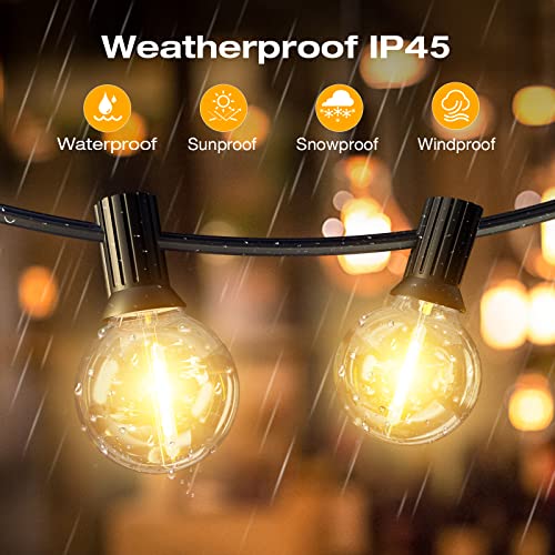 String Lights Outdoor Garden, 36.5M/ 120FT Garden Lights Mains Powered, G40 Festoon Lights with 60+2 LED Replaceable Plastic Bulbs, Hanging Sockets, E12 2700K Warm Lights for Indoor, Wedding, Parties - Image 4