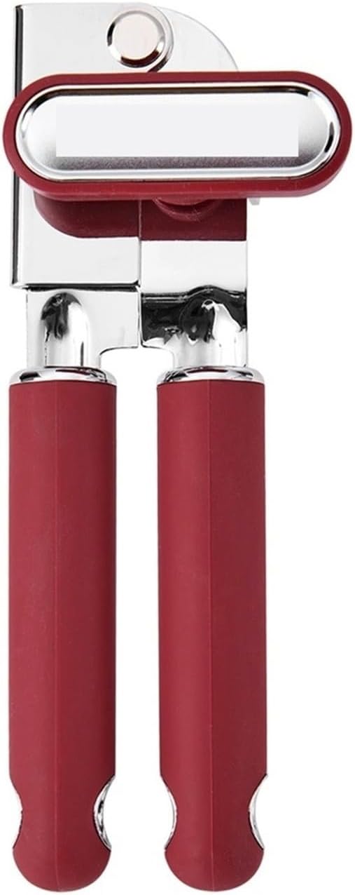 Can Opener with Sharp Stainless Steel Blade & Integrated Bottle Opener - Easy Grip Handle for Effortless Kitchen Use