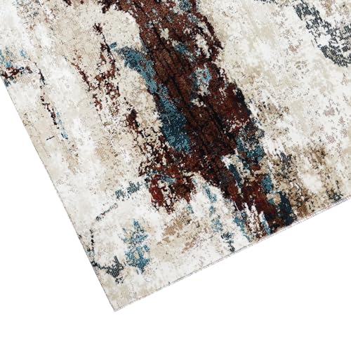 Image of Super Soft Art Collection Abstract Modern Classical Design Carpets Highest Density Silk Carpets for Home Living Room Bedroom /Hall (4x6 feet (120 x 180 cm) Multicolor2)