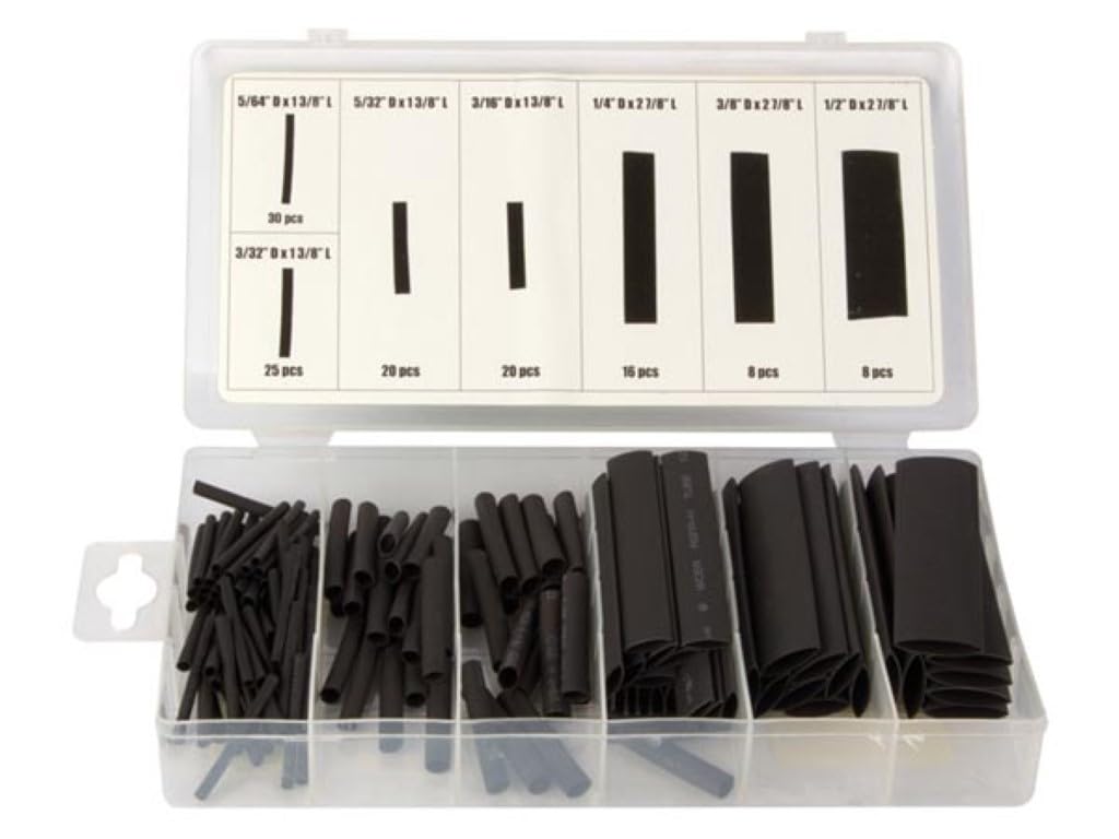 Toolland Schrumpfschlauch Schrumpfschlauchsortiment Schwarz 1 Set HAS07