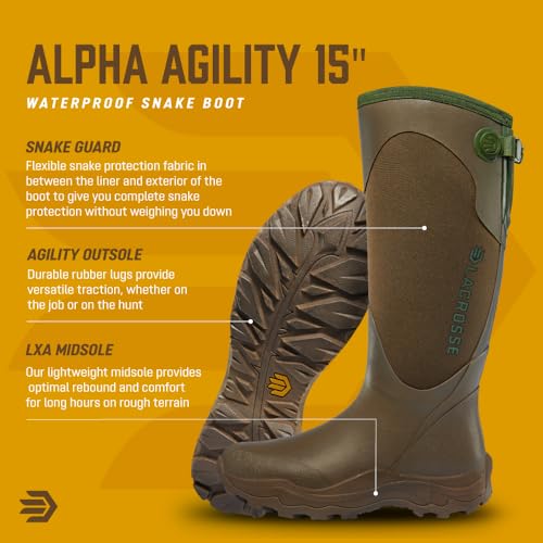 LaCrosse 15" Alpha Agility Snake Boots for Women Featuring Waterproof Rubber, Eva Soles, and Snake Guard Toe Protection4