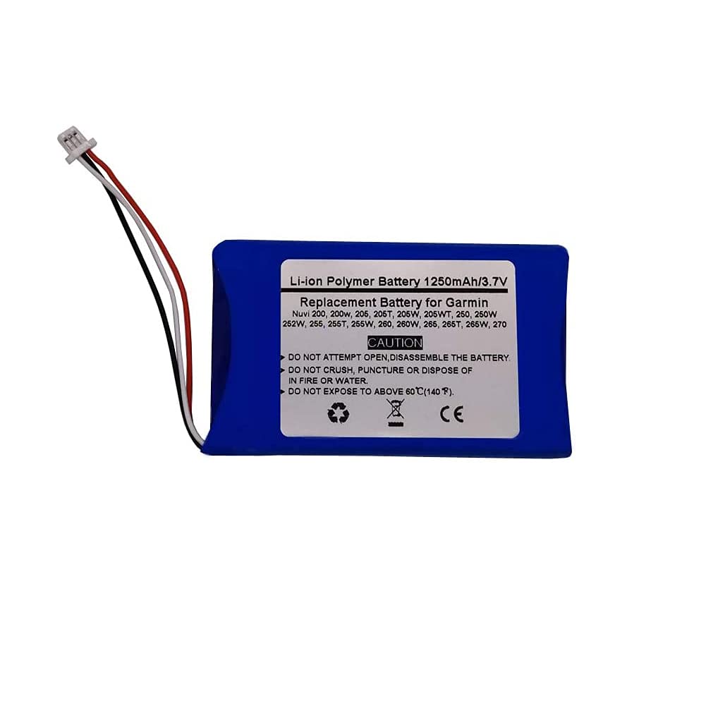 Replace GPS Navigator Battery for Garmi n Nuvi 200, 200w, 205, 205T, 205W, 205WT, 250, 250W, 252W, 255, 255T, 255W, 260, 260W, 265, 265T, 265W, 270
