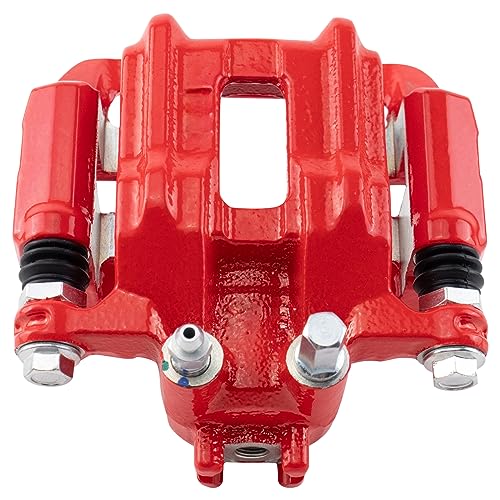 Image of TRQ Rear Right Brake Caliper w /Bracket Performance Red Passenger Side