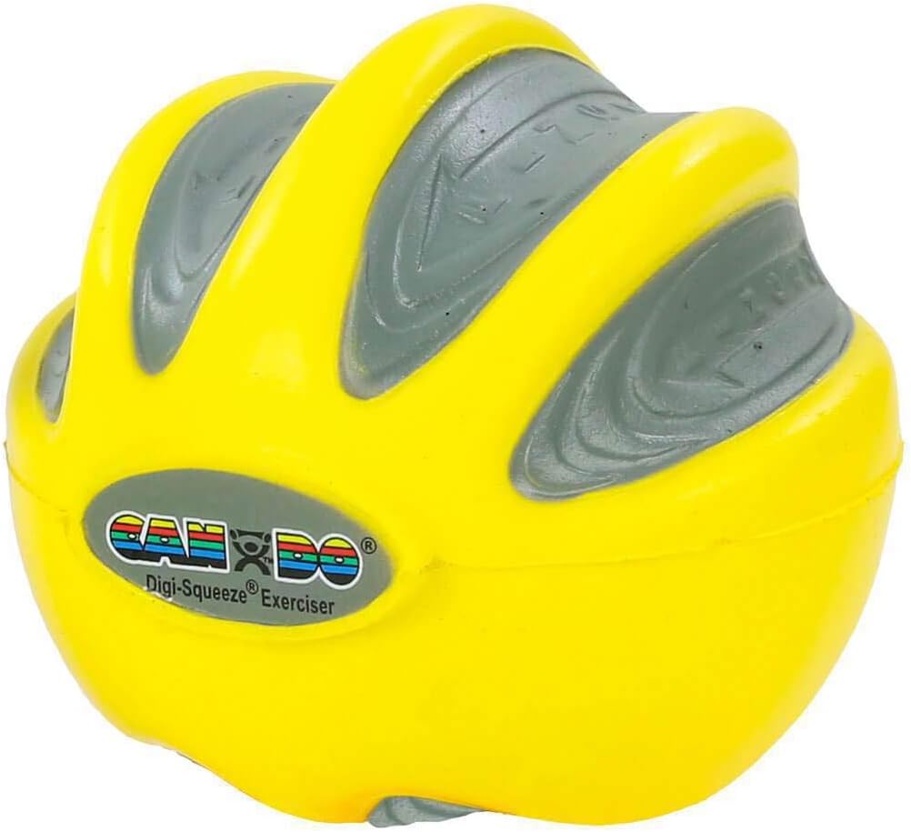 CanDo Digi-Squeeze Hand Exerciser, Yellow: X-Light Resistance, Small