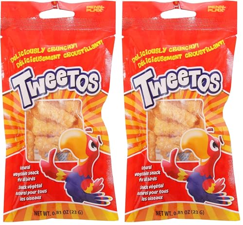 Image of Penn-Plax Tweet Eats: Tweetos a€ inch Natural Vegetable Pet Treat for All Birds a€ inch Fun Way to Hand Feed a€ inch 1 Bag (Pack of 2)