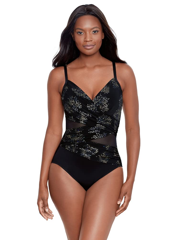 Miraclesuit Womens Swimwear Network Mystique Underwire Tummy Control One Piece Swimsuit