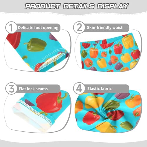 Colorful Bell Peppers Girls Leggings Soft Stretch Workout Yoga Dance Pants for Kids Casual Tights3