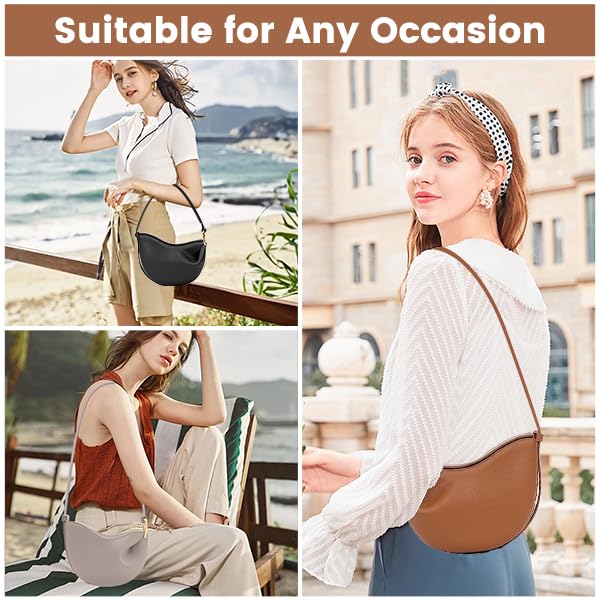 Image of Saddle Bag for Women Crescent Bag Shoulder Bag Hobo Crescent Crossbody Bags for Women