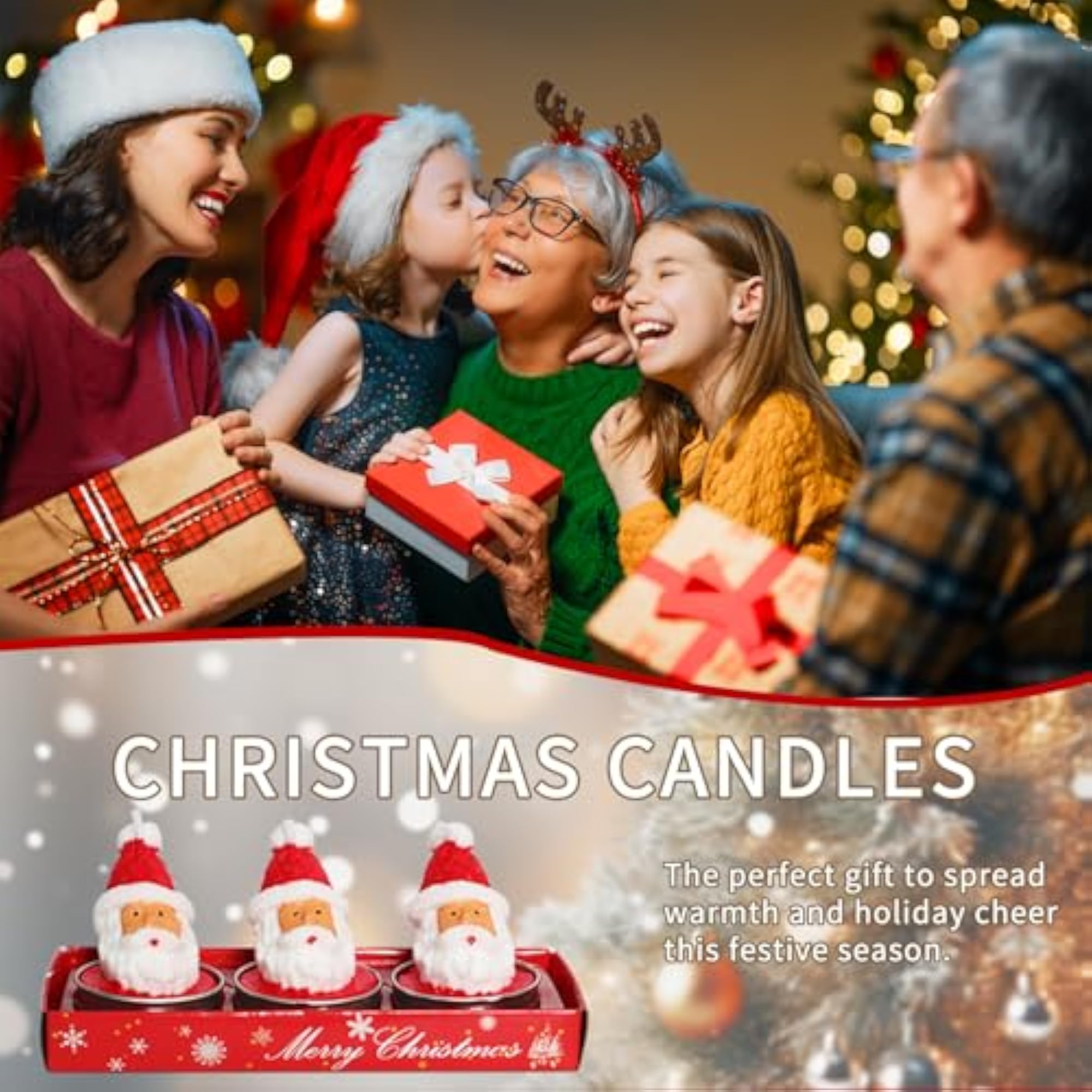 Christmas Candle Gifts, Santa Colored Candles