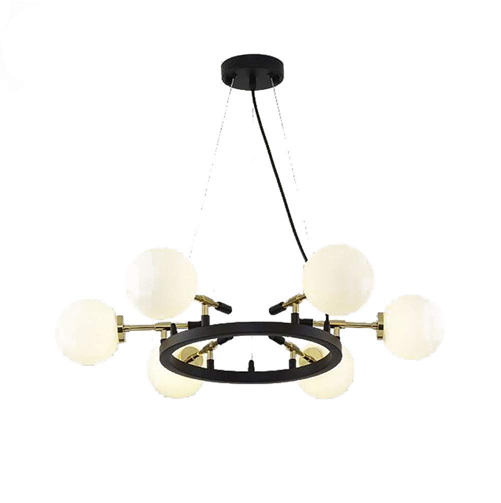 Lustre satellite salon moderne suspendu noir et or 6 ou 10 lumières