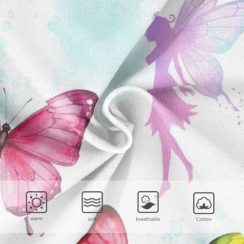 Toddler Panties, Watercolor Butterflies Pastel White Cotton Girls Underwear, 2T–8 Years3