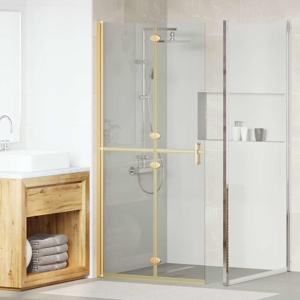 vidaXL Ściana prysznicowa Walk-In złoty 90 x 6.5 x 190 cm