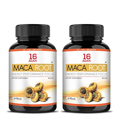 16 Again Maca Root Extract Dietary Supplement 800mg 90 Veg Capsules (Pack of 2) 16 Again Maca Root Extract Dietary Supplement 800mg 90 Veg Capsules (Pack of 2)
