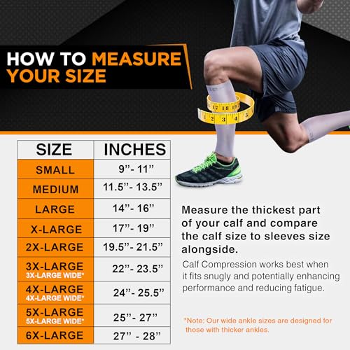 Image of Doc Miller Calf Compression Sleeve - 1 Pair 20-30mmHg Support (Gray, 4X-Large)