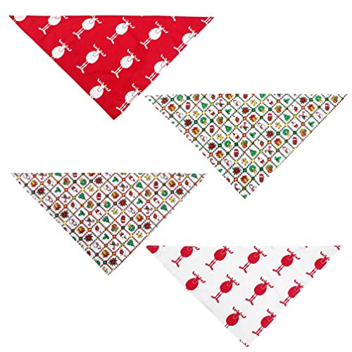 ULTECHNOVO 4 PeÃ§as de Natal Cachecol Cachecol Pet Bandana Pet Cachecol LenÃ§o Triangular Bibs Fanta