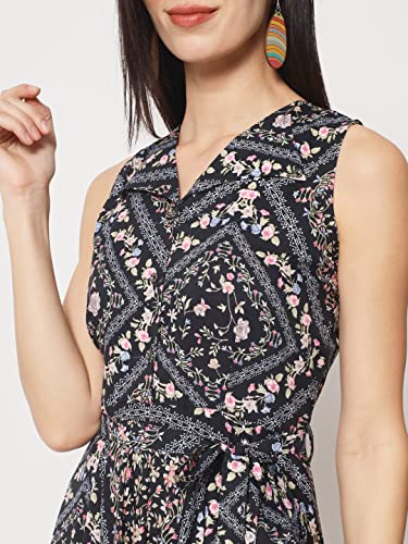 Image of Rudraaksha Women's Printed Maxi Dress Sleeveless Fit & Flare Long Dress || Western Dress for Women || Stylish Maxi Dress Dress || Summer Dress || Boho Printed Dress for Women