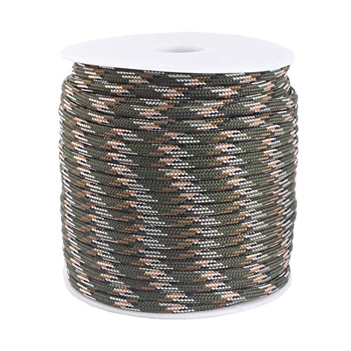 GeGeDa Paracord 550 Cord Roll Mil-Spec 550lb Paracord 100Feet Spool (Army Green Camo, 100)