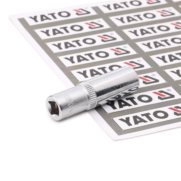 Image of Yato YT-1421 Hexagonal Deep Socket of Size 10mm & Length 50mm Suitable for 1 /4 inch Socket Wrench Set CrV Chromium Mirror Plated Steel Socket Tool Used as Home & Mechanical Tools