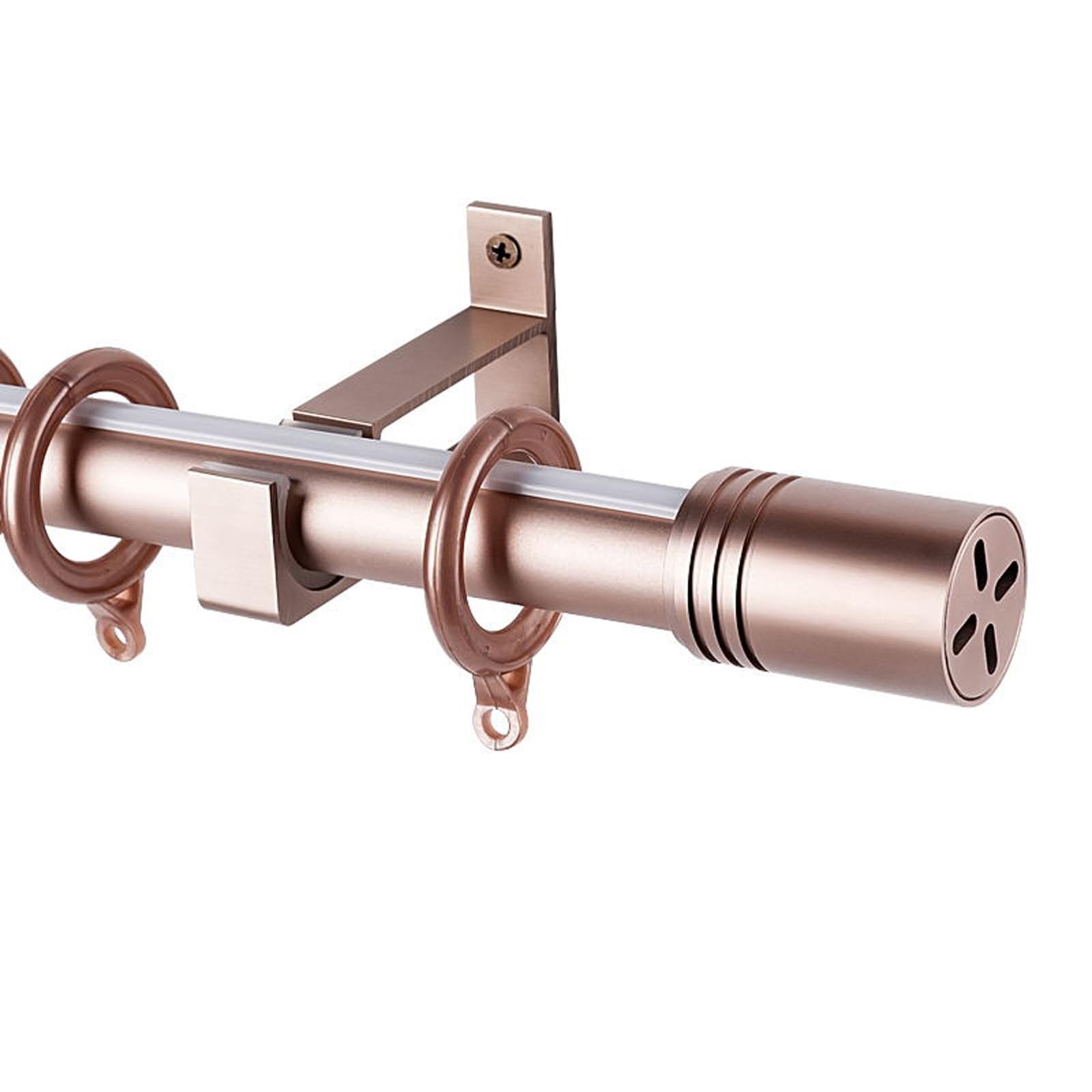Muter Tringle à Rideaux Barre de Rideau de Douche Type de Crochet Tringle de Douche pour Salon Chambre Porte Armoire(Rose gold,2.60 m/8.5 ft)