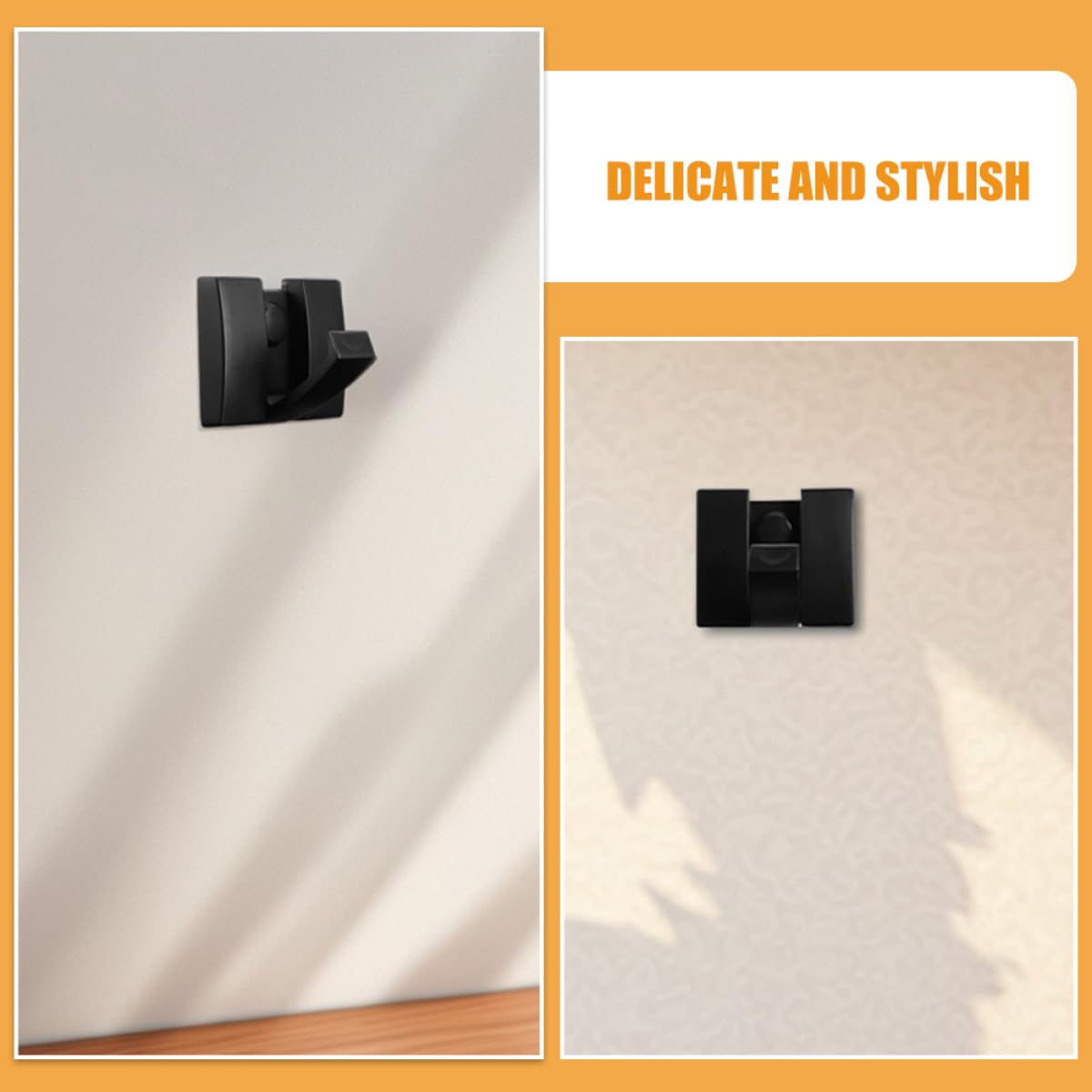 BETOOKY Ganchos de Pared Plegables de Aluminio Espacial Negro, 4 Unidades, Multiusos para Baño y Dormitorio, Colgadores Adhesivos Resistentes para Toallas, Ropa y Llaves