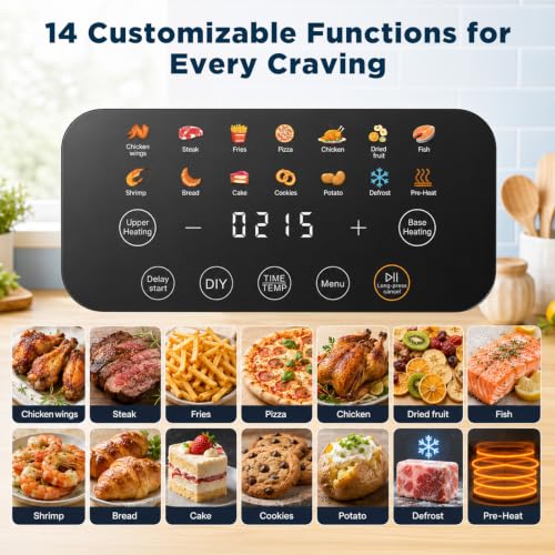 Image of Fullwill 6Qt Air Fryer Liners 2 Pack, Dual Heating, 14-in-1 /12 Presets (Wings, Steak, Fries, Pizza), 392F, 1700W, Nonstick & Dishwasher-Safe Basket, PFOA-Free,Reusable Liners Baskets