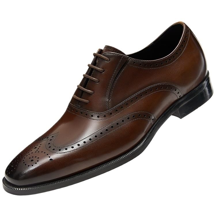 Men's Formal Leather Shoes, Black Square Toe Loafers, Business Lace-up Oxford Shoes, Classic Casual Dress Shoes for Men