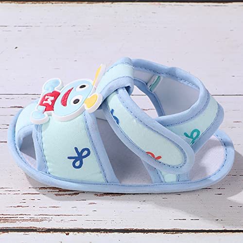 Infant Toddler Baby Girls Boys Shoes Cartoon Anti-Slip Sandals First Walkers Prewalkers Soft Sole Shoes (Blue, 4 Infant)4