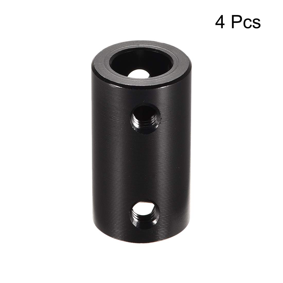 Rigid Coupling 25mm Length 14mm Diameter Aluminum Alloy Shaft Coupler Connector Black 4pcs