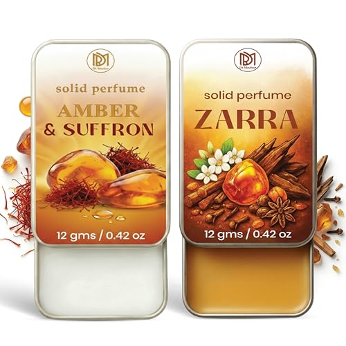 Image of Dr.Mashur Solid Perfume |zarra&Amber & Saffron Alcohol Free Wax Perfume Balm, Long Lasting | Pocket Tin 12g, Pack Of 2| Non Greasy Smooth Glide, Travel Friendly Unisex Gifts He Or Her