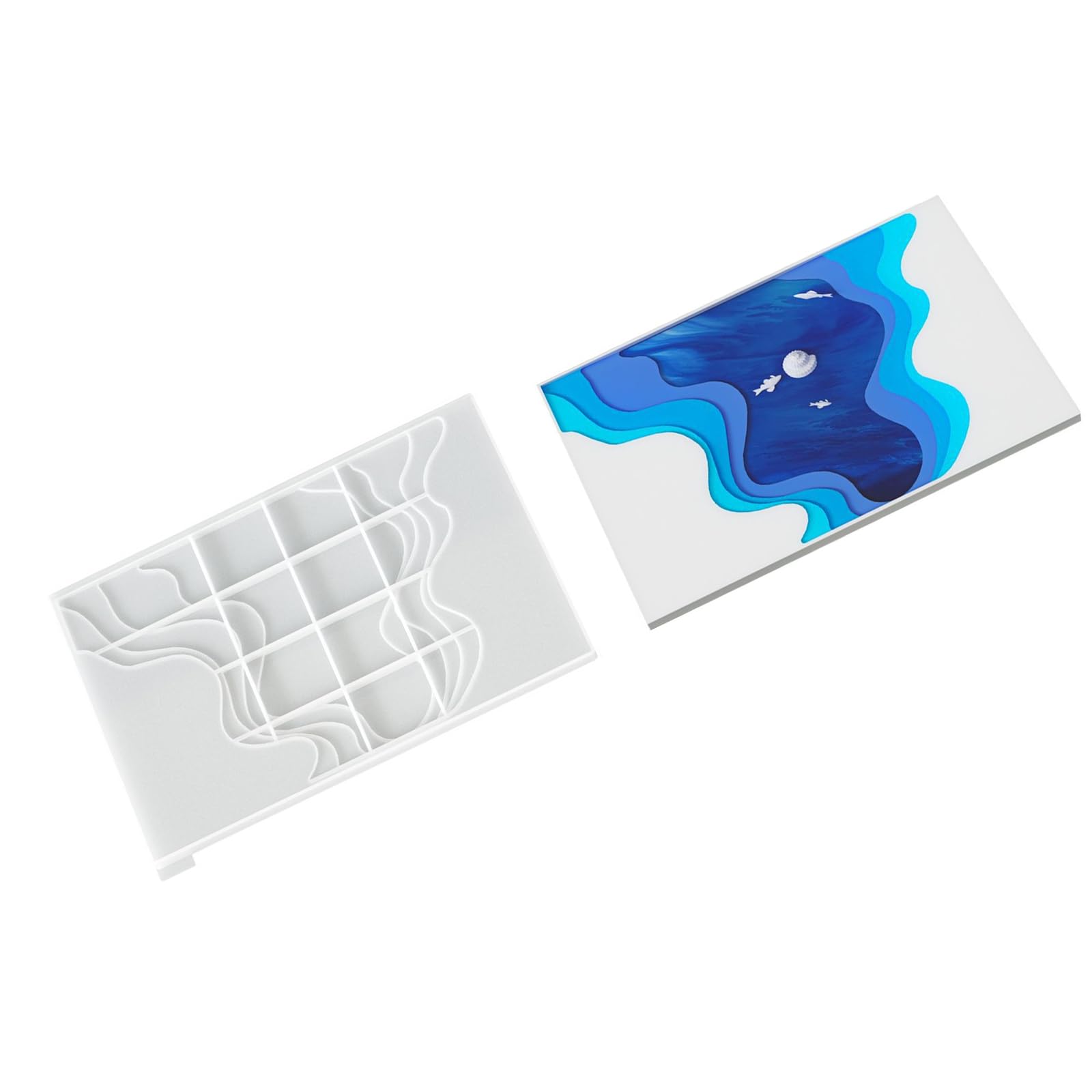 PANGBOER Irregular Silicone Molds Easy Demolding Resin Tray Molds for Making Soap Chocolate Jewelry Tray Rosin