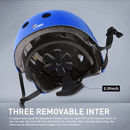 Image of JBM Adult & Kid Skating Protective Gear Set for Beginner to Advanced, Skateboard Helmet Knee and Elbow Pads with Wrist Guards for Inline Roller Skating, Scooter, Skateboarding