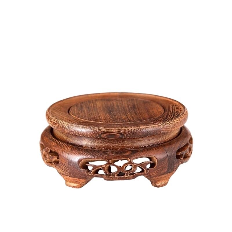 AFGFGHES Soporte para Bonsáis Base De Adorno, Jarrón Redondo De Madera Maciza, Estatua De Buda, Pecera, Maceta, Soporte De Flores De Madera, Bandeja, Estante For Sala De Estar Base De Madera