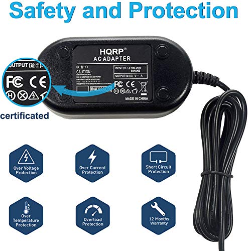 Adaptador de corriente AC HQRP compatible con cámaras Fujifilm FinePix miniatura 5