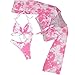 Produktbild Bikini-Badeanzug für Damen, Batik-Optik, 3-teiliges Set, schulterfrei, mit Neckholder-Bikini-Sets - Pink - Large