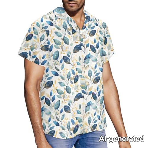 Image of Hawaii Matching Couple Outfits Husband and Wife Clothing Fashionable Mens Casual Shirts Hawaii Dress with Soft Fabric