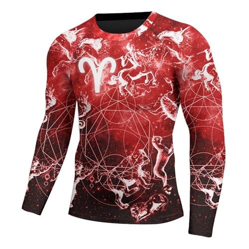 Zodiac Compression Shirt Men's Rash Guard Shirts Super Lightweight Fabric, BJJ Rash Guards for Men Long Sleeve2