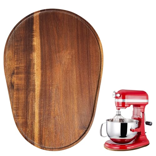 Acacia Wood Mixer Slider Mat for Kitchen Aid 5-8 Qt Tilt-Head Stand Mixer Kitchen Appliance Slider Tray Countertop Storage Attachments