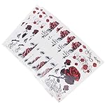 HAMPPLIES 10シーツ枚防水ローズタトゥーステッカー 男女兼用 ロマンティックフラワーデザイン 結婚式やバレンンデー用 スイートな 用品