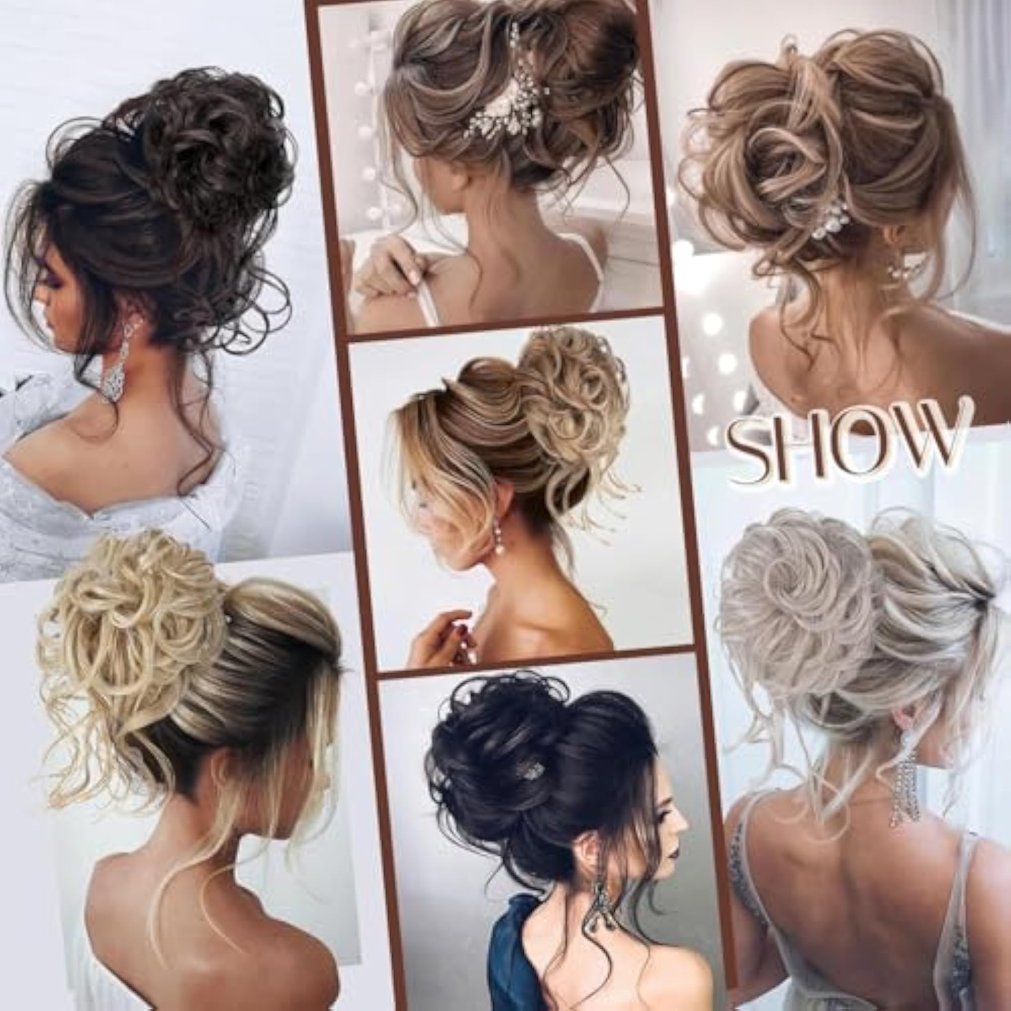 Women's Wavy Curly Claw Messy Bun Hair Extension Clip