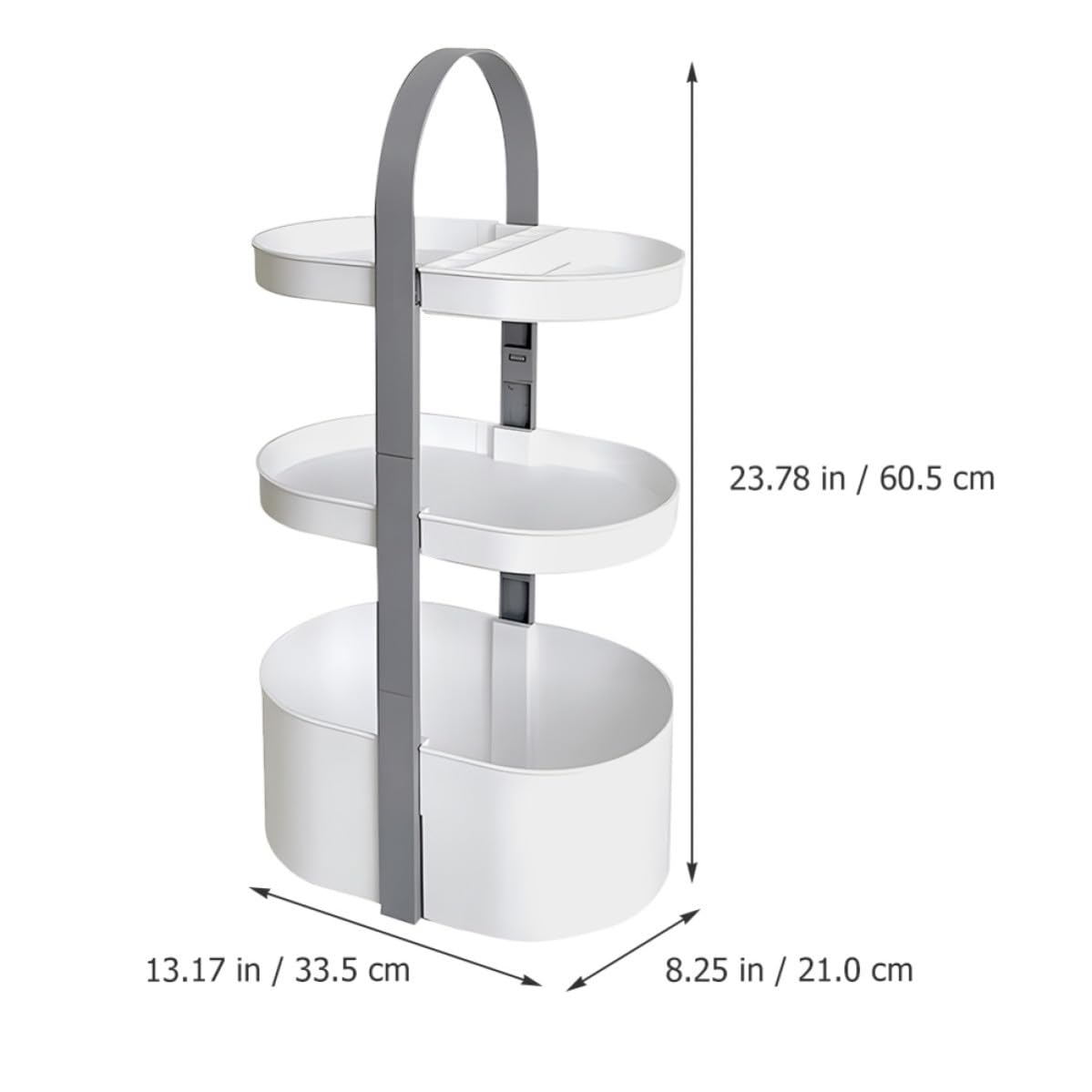 Ciieeo Scaffale Ripostiglio Portatile a Tre Livelli in ABS Bianco