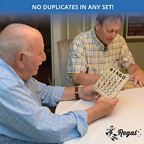 Regal Bingo Bulk Bingo Cards with Sliding Windows - Reusable Large Print Bingo Game Cards for Adults Large Group - 200 Pack, Woodgrain