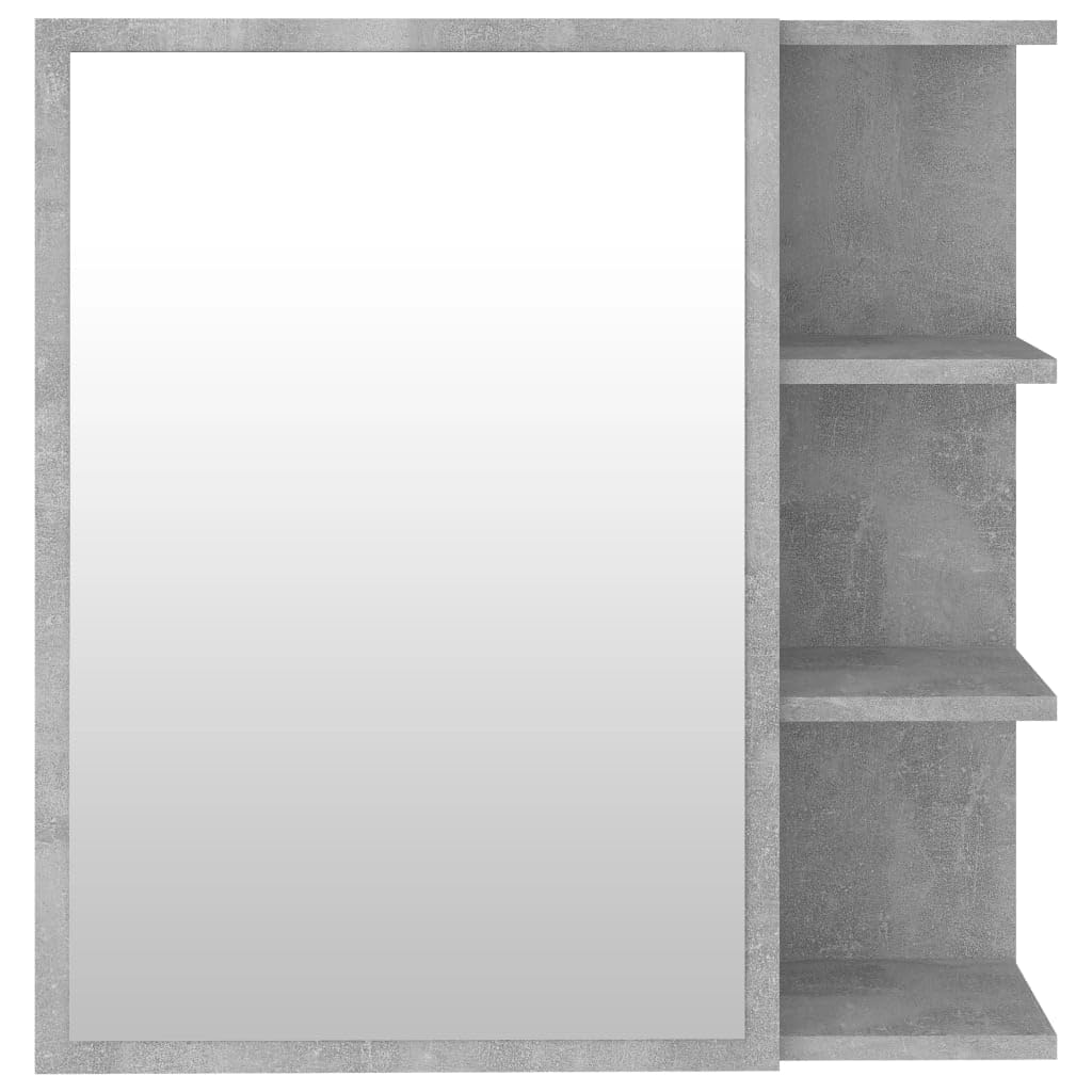 vidaXL Armario Espejo de Baño Inodoro Aseo Muebles Mobiliario Almacenamiento Estante Decoración Adorno Contrachapada Gris Hormigón 62,5x20,5x64 cm