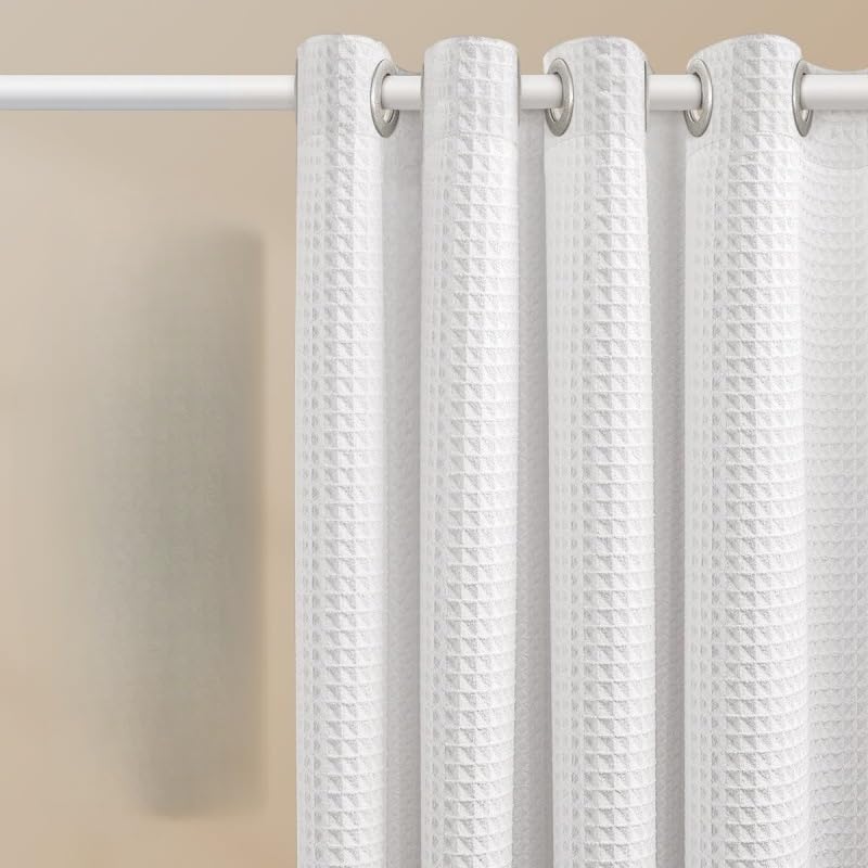 KIZAMI Rideau de Douche à Pompons 240 × 200 cm, Rideau de Douche en Polyester, Rideau de Douche imperméable, Rideau Anti-Eau, séparation sèche et Humide, utilisé pour la décoration de Rideau de