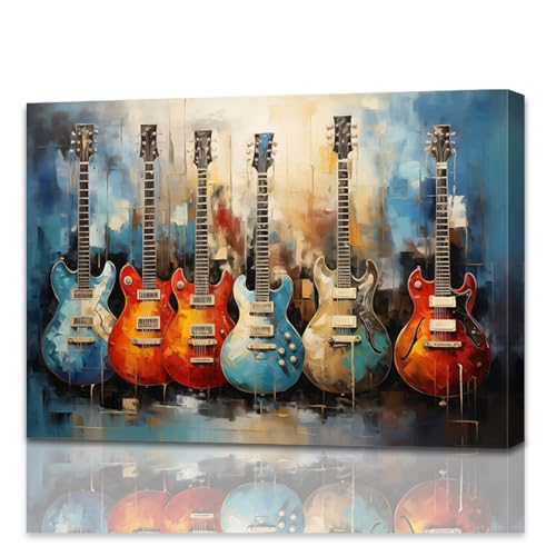 Toile murale colorée instruments musique pour habiller un grand mur vide
