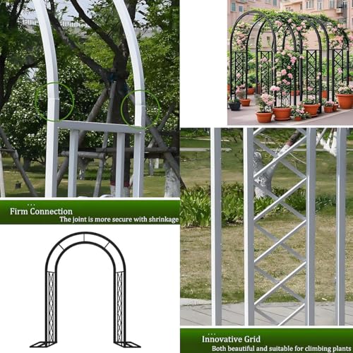 Ciężki metalowy łuk ogrodowy do roślin pnących, 300 cm róża pera wsparcie kratki e do patio podwórka, na podwórko i dekoracje ślubne, brązowy wzór