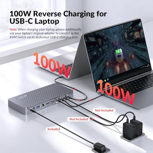AV Access USB C KVM Switch Docking Station Dual Monitor 2 Laptops - image 5